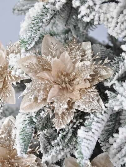 Floare de Craciun Poinsettia pentru brad, 32 cm - MagiaBradului