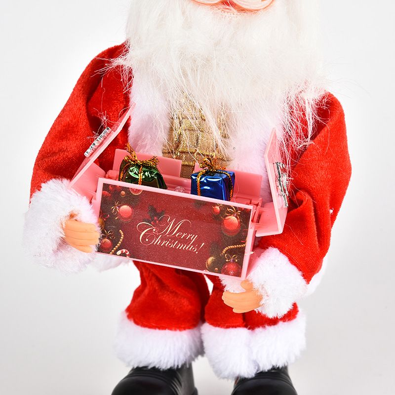 Moș Crăciun Dansator 28cm cu Muzică și Lumină LED