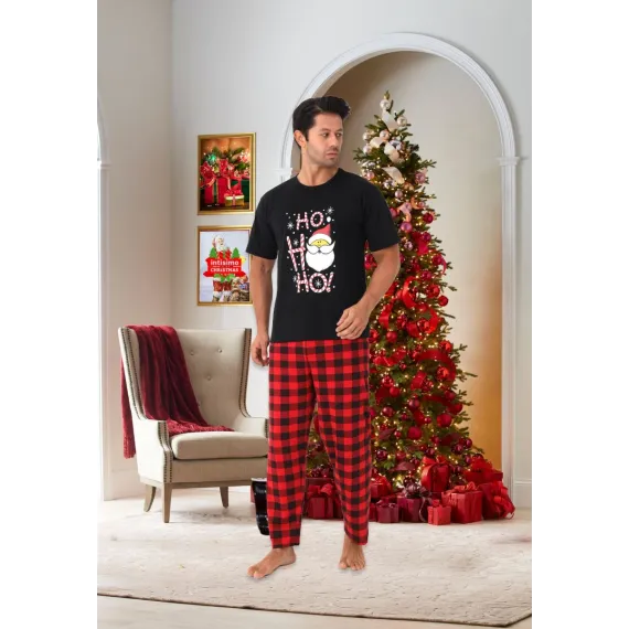 Pijama Barbati , Colectie Craciun  Maneca Scurta, Bumbac 100%, - MagiaBradului