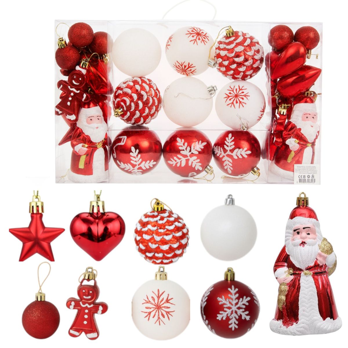 Set de Crăciun globuri si figurine Moș Crăciun