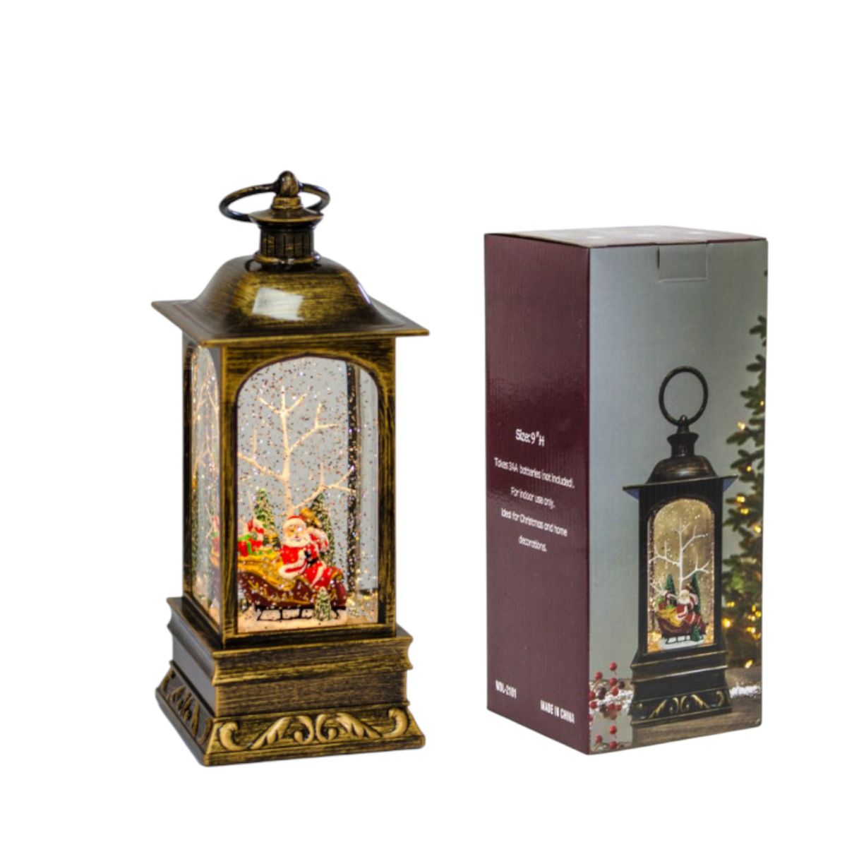 Felinar LED 22x9cm de Crăciun