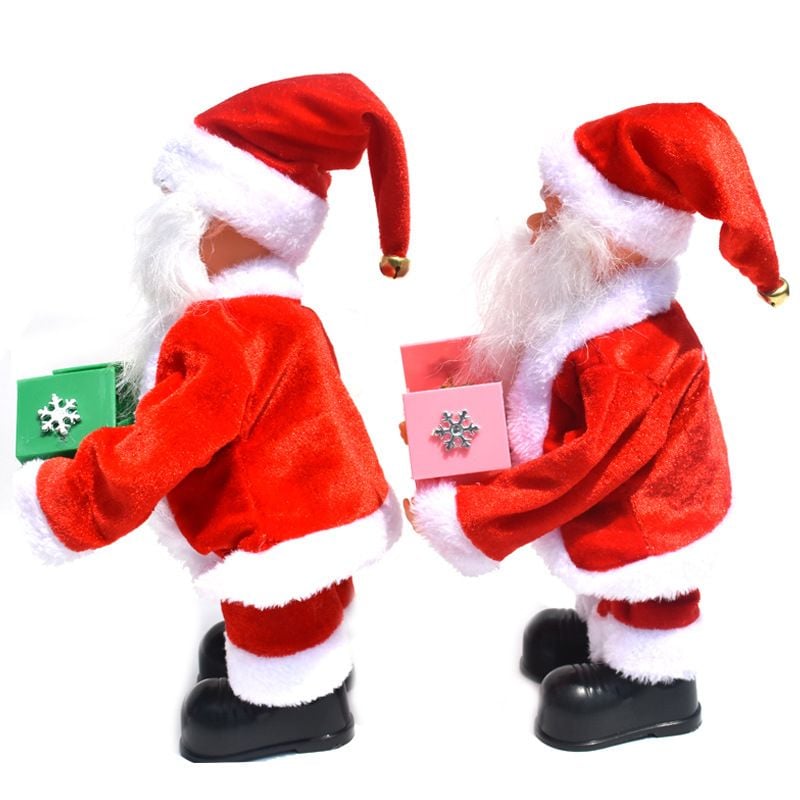 Moș Crăciun Dansator 28cm cu Muzică și Lumină LED