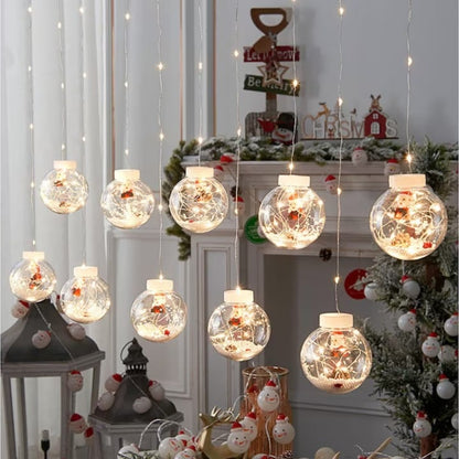 Instalatie de Craciun 3M, Tip Perdea luminoasa, 10 globuri