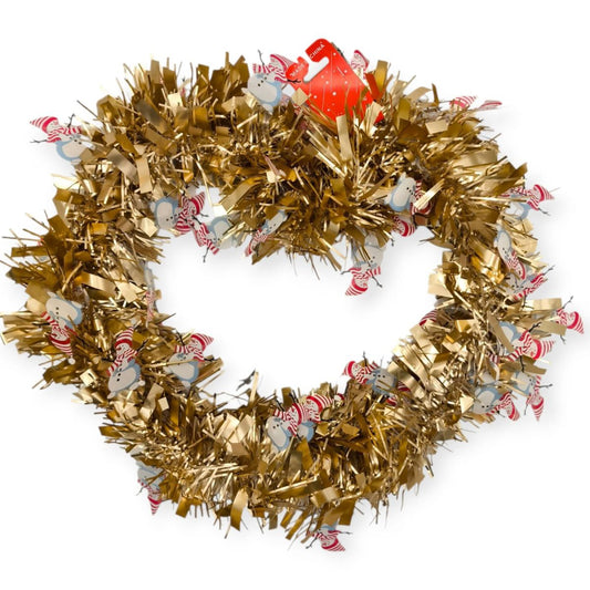 Beteala decorativa de Craciun 2 metri pentru brad si decor interior, model decorat cu figurine mici - MagiaBradului