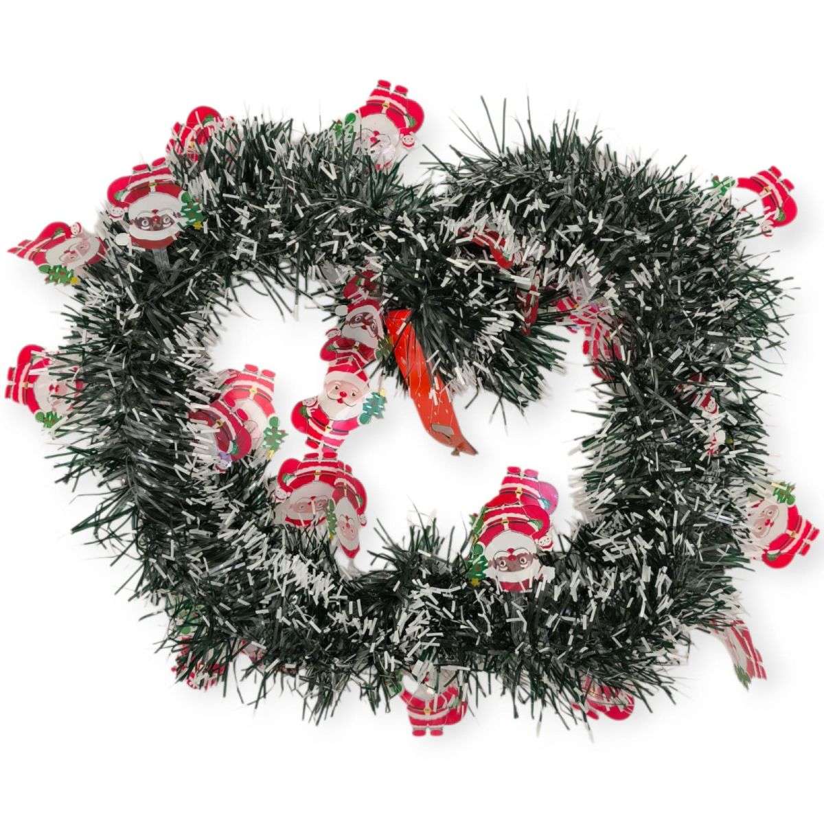 Beteala decorativa de Craciun 2 metri pentru brad si decor interior, model decorat cu figurine mici - MagiaBradului