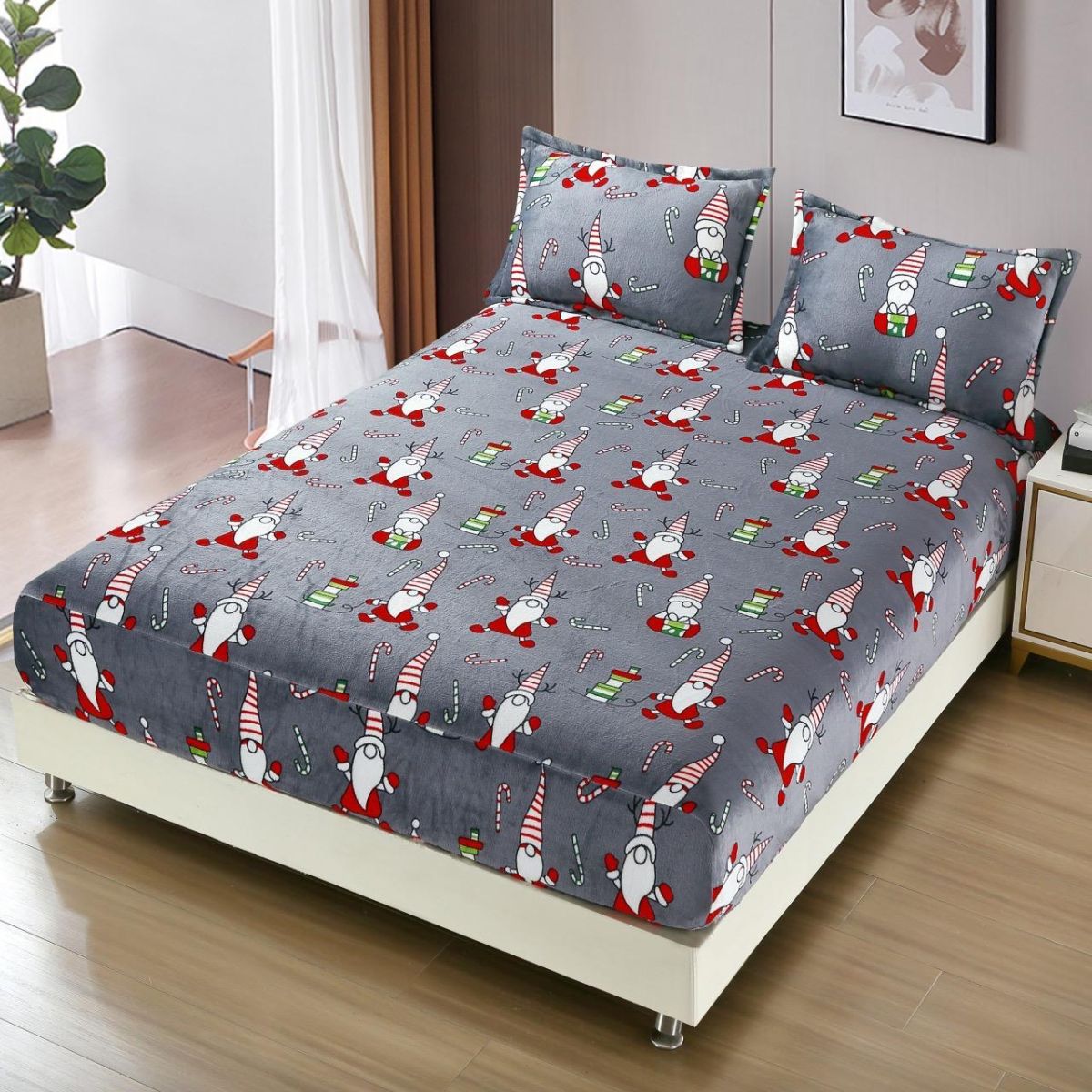 Huse de saltea cocolino cu 2 fete perne model de Craciun - MagiaBradului