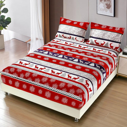 Huse de saltea cocolino cu 2 fete perne model de Craciun - MagiaBradului