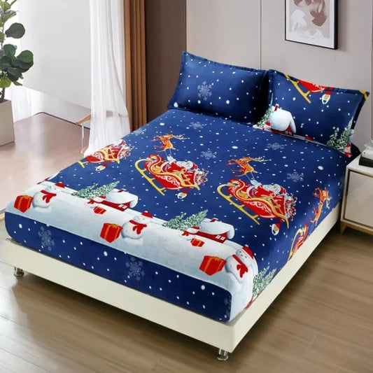 Huse de saltea cocolino cu 2 fete perne model de Craciun - MagiaBradului