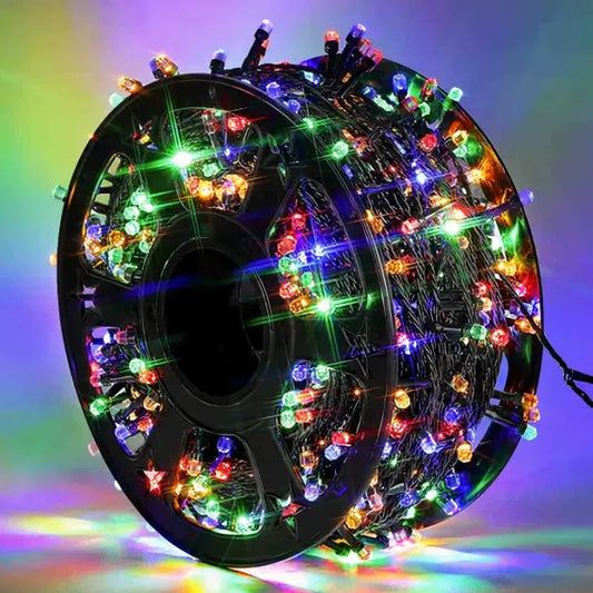 Instalație 100m LED Tip Rolă, cu 480 LED-uri Mari Tip Diamant, IP44, 8 Jocuri de Lumini - MagiaBradului