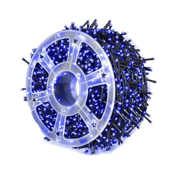 Instalatie de Craciun exterior , rola bec diamant,ALBASTRU , 100 metri - MagiaBradului