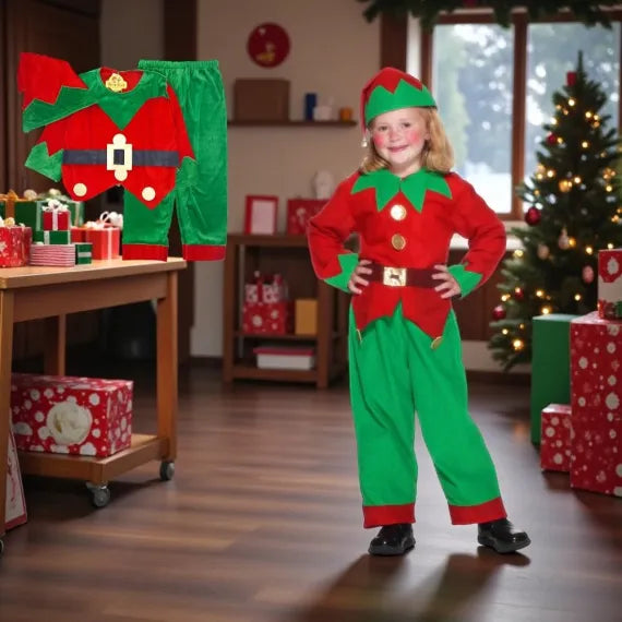 Costum Spiriduș Crăciun – Copii (Fete & Băieți) - MagiaBradului