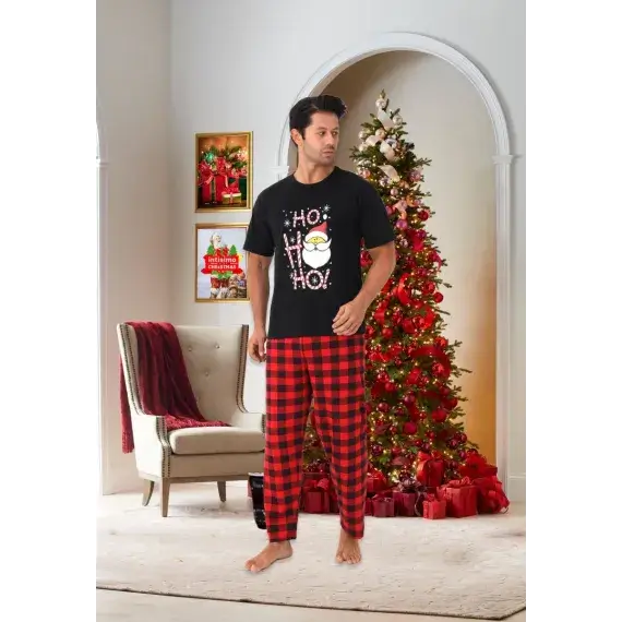 Pijama Barbati , Colectie Craciun  Maneca Scurta, Bumbac 100%, - MagiaBradului