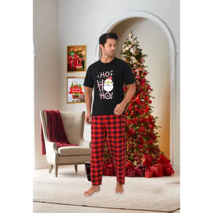 Pijama Barbati , Colectie Craciun  Maneca Scurta, Bumbac 100%, - MagiaBradului