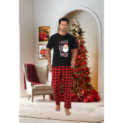 Pijama Barbati , Colectie Craciun  Maneca Scurta, Bumbac 100%, - MagiaBradului