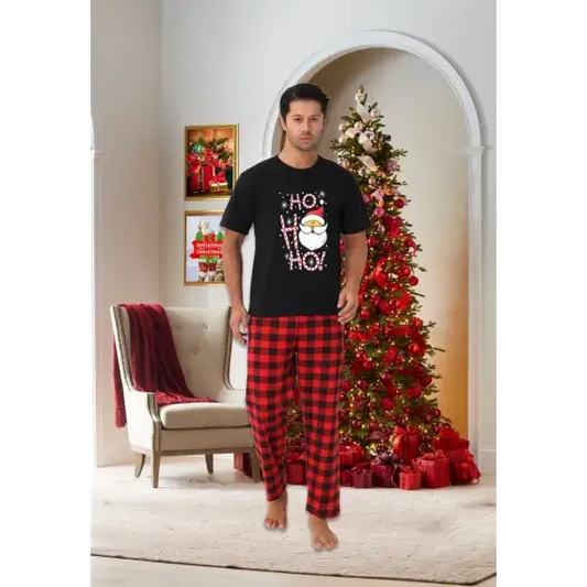 Pijama Barbati , Colectie Craciun  Maneca Scurta, Bumbac 100%, - MagiaBradului