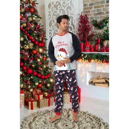 Pijama Barbati , Colectie Craciun , Maneca Lunga, Bumbac 100% - MagiaBradului