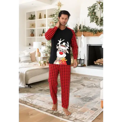 Pijama Barbati , Colectie Craciun , Maneca Lunga, Bumbac 100% - MagiaBradului