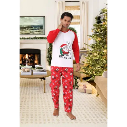 Pijama Barbati, Colectie Craciun , Maneca Lunga, Bumbac 100% - MagiaBradului