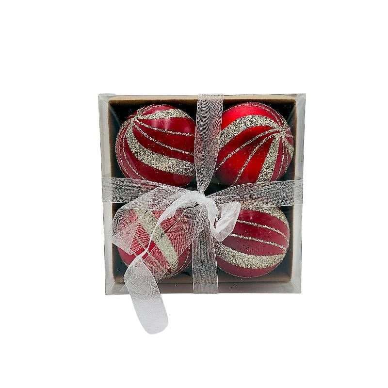 Set 4 globuri de Craciun pentru brad - MagiaBradului