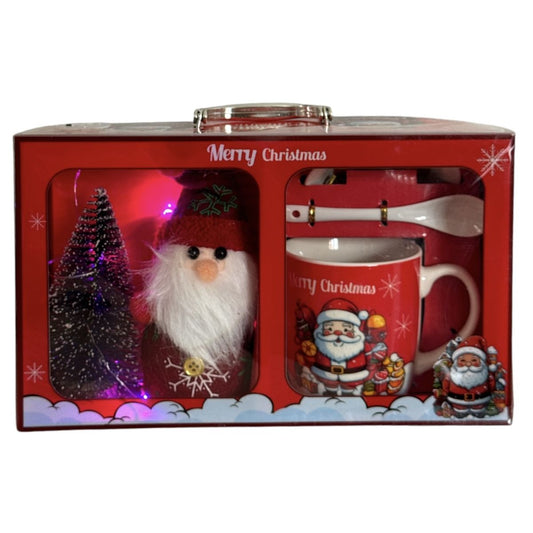Set cadou cană cu capac ,linguriță și ornament Crăciun - MagiaBradului