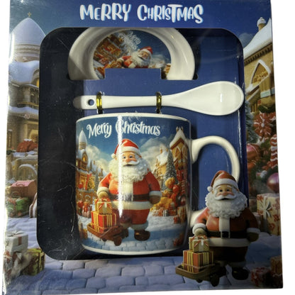 Set cadou engros Cană cu capac și linguriță Crăciun - MagiaBradului