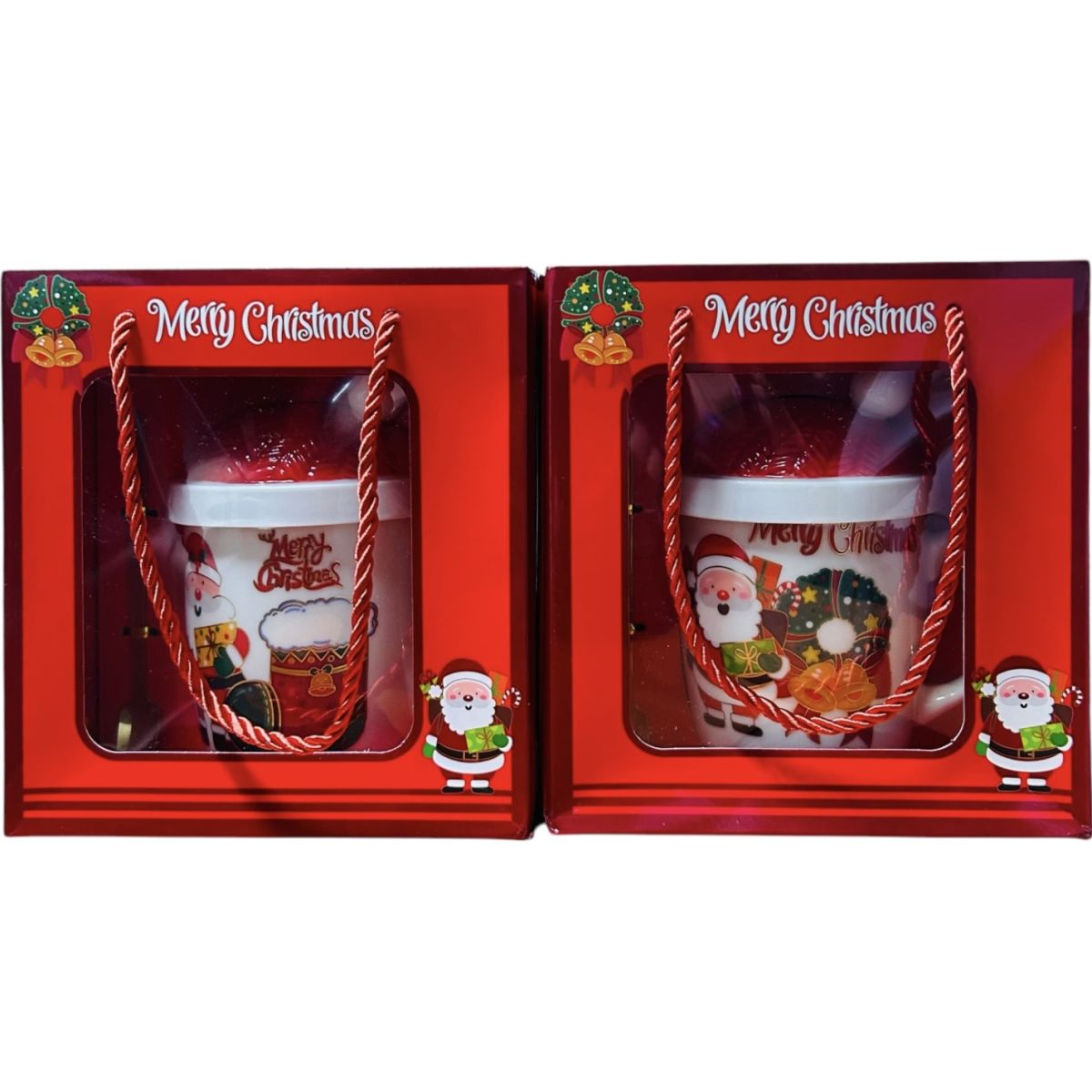 Set cadou Cană cu capac și linguriță Crăciun - MagiaBradului