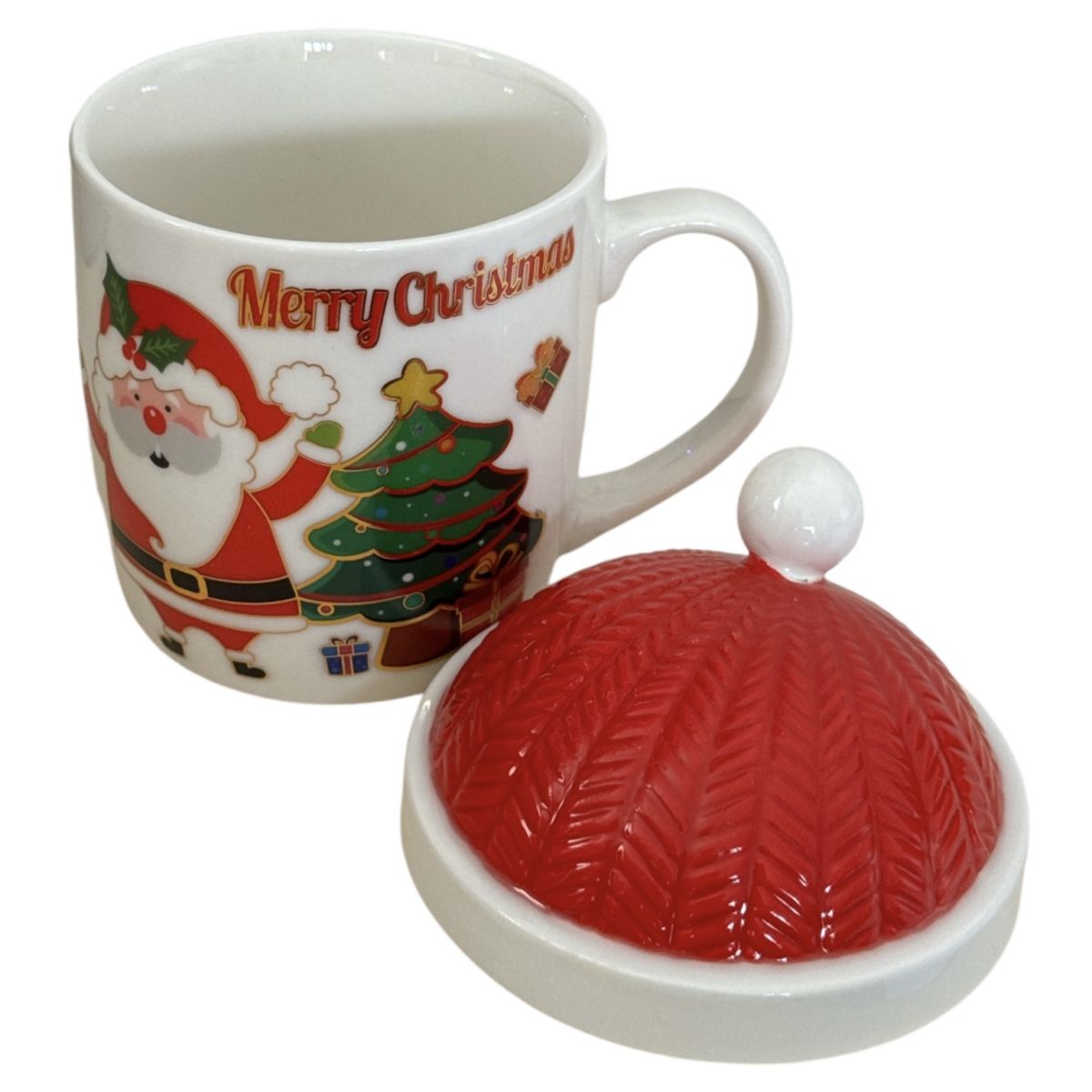 Set cadou Cană cu capac și linguriță Crăciun - MagiaBradului