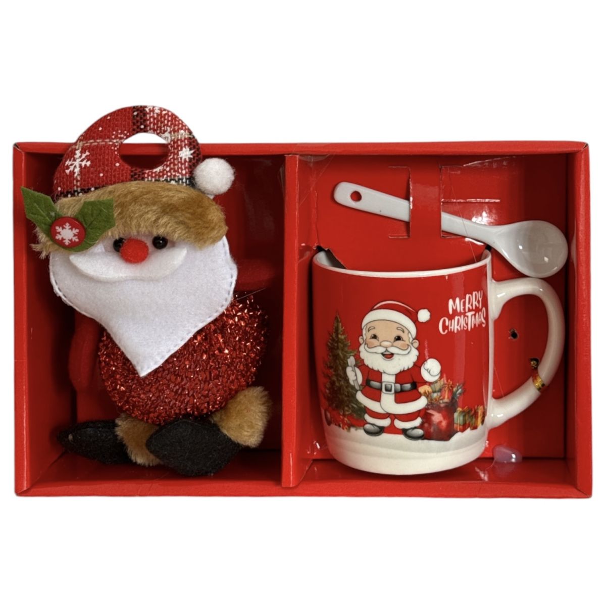 Set cadou cană cu linguriță și ornament Crăciun - MagiaBradului