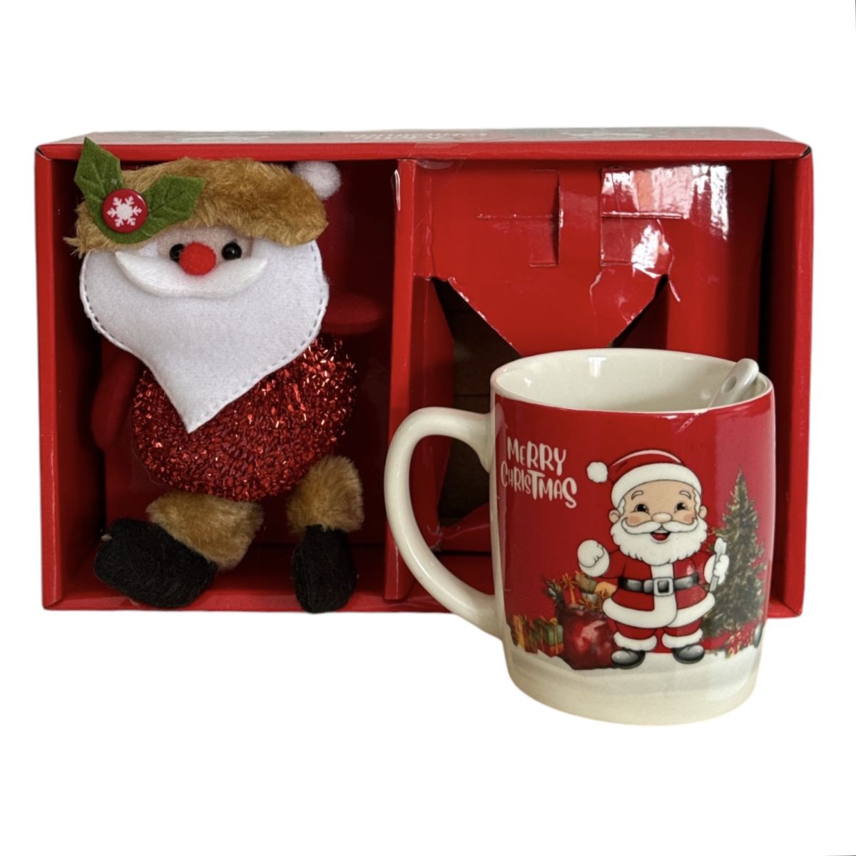 Set cadou cană cu linguriță și ornament Crăciun - MagiaBradului