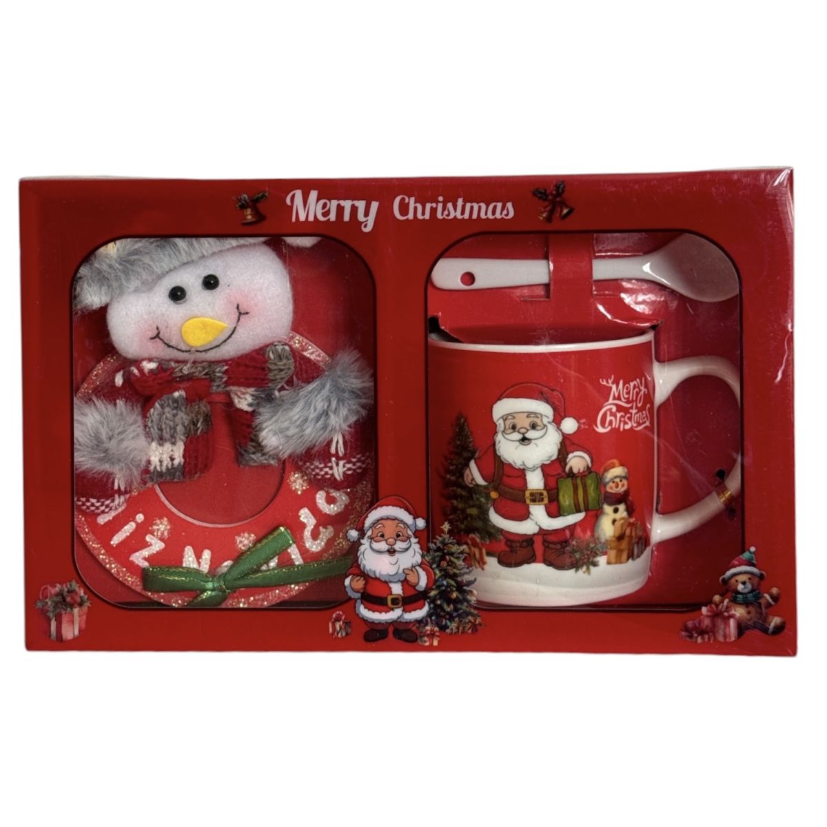 Set cadou cană cu linguriță și ornament Crăciun - MagiaBradului