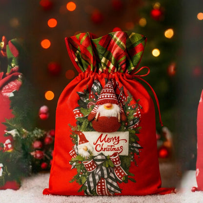 Săculeț de Crăciun din Material Textil cu Șnur