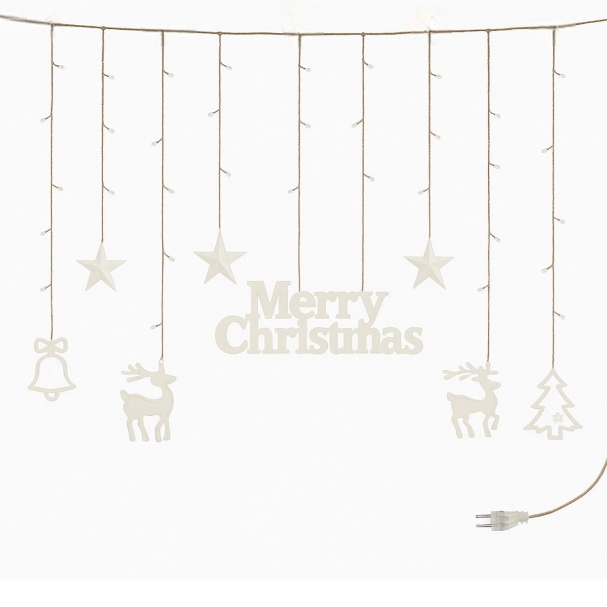 Instalație de Crăciu Model Perdea, cu Lumină LED Alb Cald