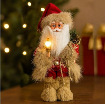 Moș Crăciun Interactiv cu Lumină LED și Muzică, 32cm