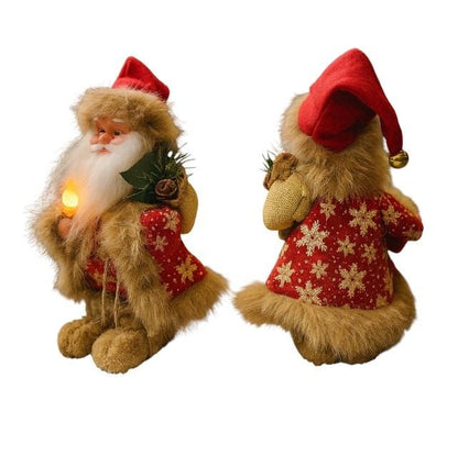 Moș Crăciun Interactiv cu Lumină LED și Muzică, 32cm