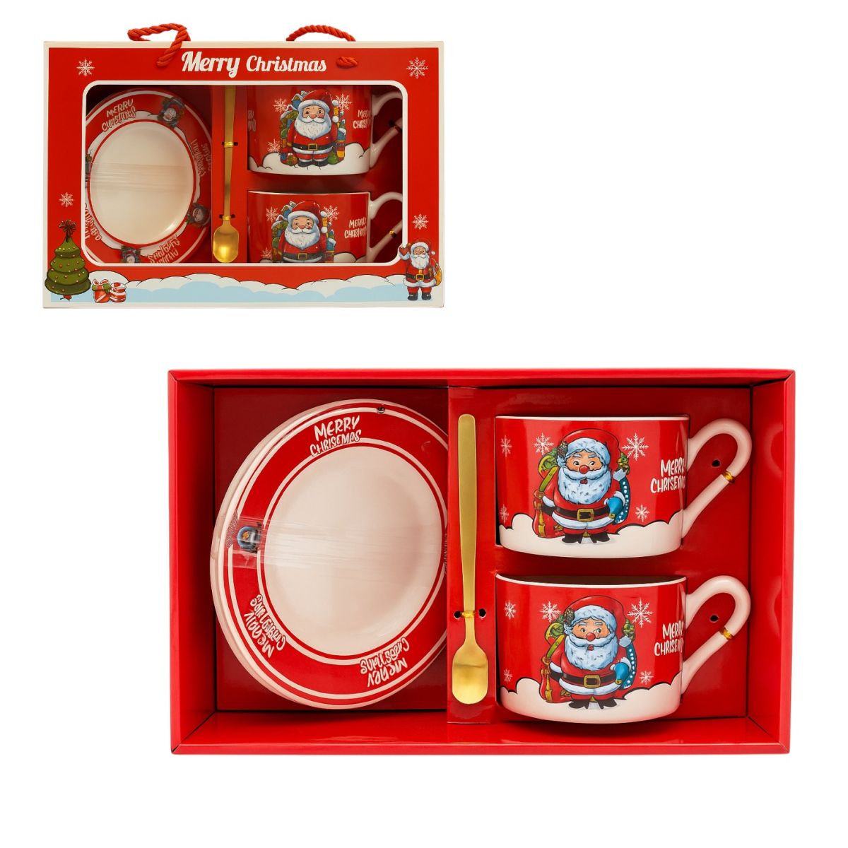 Cana cu Farfurioara 2/set si Lingurita din Ceramica