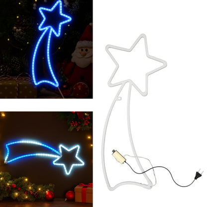 Decoratiune Crăciun 65x28cm Model Stea, cu Lumină Multicolora LED din Silicon